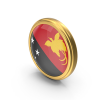 Round Flag of Papua New Guinea PNG & PSD Images