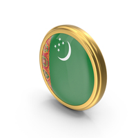 Round Flag Of Turkmenistan PNG & PSD Images