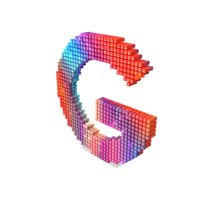 Rainbow Pixel Alphabet Letter G PNG & PSD Images