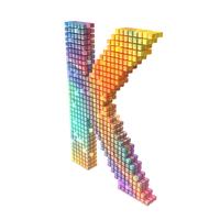 Rainbow Pixel Alphabet Letter K PNG & PSD Images