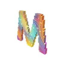 Rainbow Pixel Alphabet Letter M PNG & PSD Images