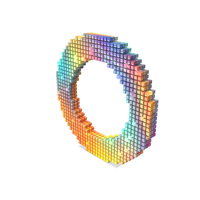 Rainbow Pixel Alphabet Letter O PNG & PSD Images