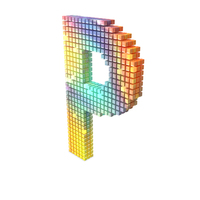 Rainbow Pixel Alphabet Letter P PNG & PSD Images