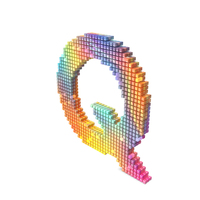 Rainbow Pixel Alphabet Letter Q PNG & PSD Images