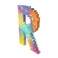 Rainbow Pixel Alphabet Letter R PNG & PSD Images