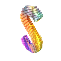 Rainbow Pixel Alphabet Letter S PNG & PSD Images