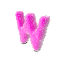 Gummy Candy Alphabet Letter W PNG & PSD Images
