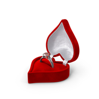 Amber Silver Ring In Heart Shaped Red Box PNG & PSD Images