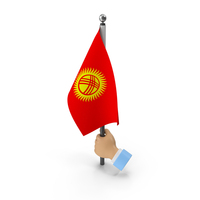 Hand Holding Flag Kyrgyzstan PNG & PSD Images