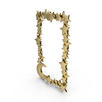 Gold Moon Stars Frame PNG & PSD Images