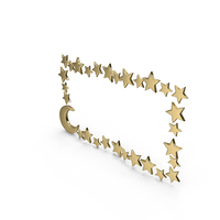 Gold Moon Stars Frame PNG & PSD Images