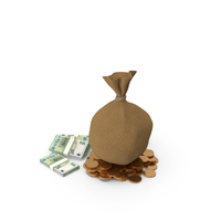 100 Euro Money Bag Gold Lots PNG & PSD Images