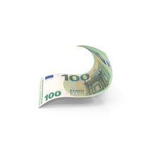 100 Euro Money Falling Note Folded PNG & PSD Images