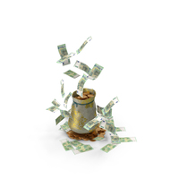 100 Euro Money Gold Coins Bag PNG & PSD Images