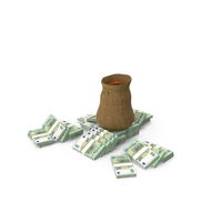 100 Euro Money Notes Bag Coins Currency PNG & PSD Images