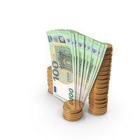 100 Euro Money Notes Currency Vertical Bill Coins PNG & PSD Images