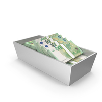 Box With Lots 100 Euro Money Notes PNG & PSD Images