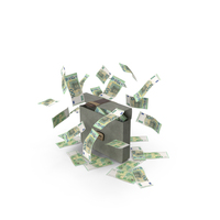 Briefcase 100 Euro Money Falling Currency PNG & PSD Images