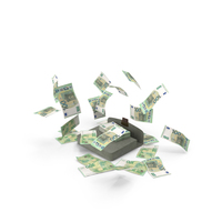 Briefcase Falling 100 Euro Money Bill PNG & PSD Images