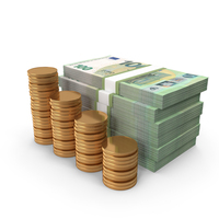 Tax Pay 100 Euro Money Notes Lots Gold Coins PNG & PSD Images