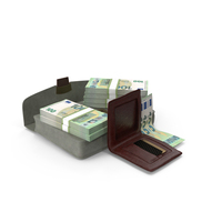 Wallet Bag Open Bill 100 Euro Money PNG & PSD Images