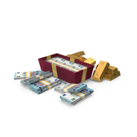 Box Gold Lots 20 Euro Money Notes PNG & PSD Images