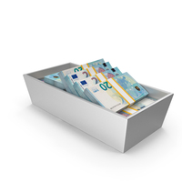 Box With Lots 20 Euro Money Notes PNG & PSD Images