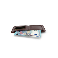 Brown Wallet 20 Euro Money Bill Ground PNG & PSD Images