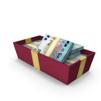 Gift Box Full Of 20 Euro Money Notes PNG & PSD Images
