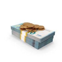 Gold Coins WIth 20 Euro Money Bill PNG & PSD Images