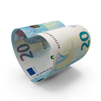 Heart Shape 20 Euro Notes PNG & PSD Images