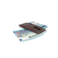 Leather Wallet Ground Bill 20 Euro Money PNG & PSD Images