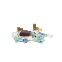 Pile 20 Euro Money Currency Wallet Coins PNG & PSD Images