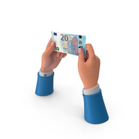 Single 20 Euro Money Note Hand Hold PNG & PSD Images