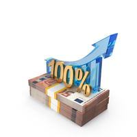 100 Percent Arrow Growth On 50 Euro Money Notes PNG & PSD Images