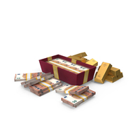 Box Gold Lots 50 Euro Money Notes PNG & PSD Images