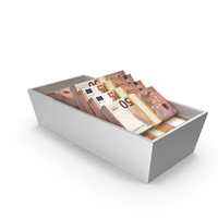 Box With Lots 50 Euro Money Notes PNG & PSD Images