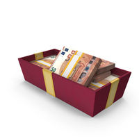 Gift Box Full Of 50 Euro Money Notes PNG & PSD Images
