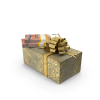 Gift Box With 50 Euro Money Notes Lots On Top PNG & PSD Images