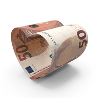 Heart Shape 50 Euro Notes PNG & PSD Images