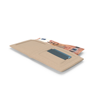Wallet Cream Open Bill 50 Euro Money PNG & PSD Images