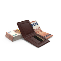 Wallet Open 50 Euro Money Bill Ground PNG & PSD Images
