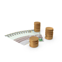 Currency Brasil 200 Reais Money Notes Spread With Coins PNG & PSD Images