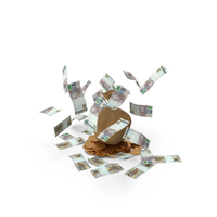 Gold Falling Brasil 200 Reais Money Bag PNG & PSD Images
