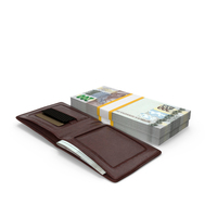 Leather Wallet Open Bill Brasil 200 Reais Money PNG & PSD Images