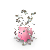 Piggy Bank Save Falling Brasil 200 Reais Notes PNG & PSD Images