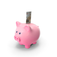 Pink Piggy Bank Save Brasil 200 Reais Note PNG & PSD Images