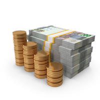 Tax Pay Brasil 200 Reais Money Notes Lots Gold Coins PNG & PSD Images