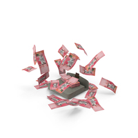 Brief Case Falling Dominican 1000 Peso Money Bill PNG & PSD Images