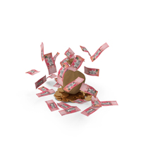 Gold Falling Dominican 1000 Peso Money Bag PNG & PSD Images